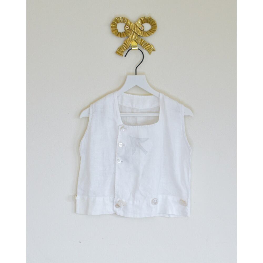 vintage 1920's OFAK Linen Vest / 3T